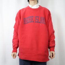 画像2: 90's Lee USA製 REVERSE WEAVE TYPE "RHODE ISLAND" プリントスウェット 2X (2)