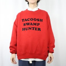 画像2: 90's USA製 "TACOOSH SWAMP HUNTER" フロッキープリントスウェット 2X (2)