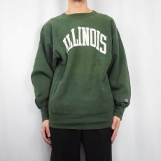 画像2: 90's Champion REVERSE WEAVE USA製 "ILLINOIS" プリントスウェット XL (2)