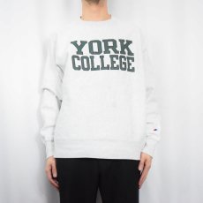 画像2: Champion REVERSE WEAVE "YORK COLLEGE" プリントスウェット L (2)