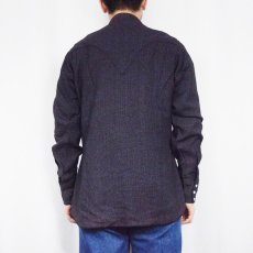 画像3: 50's MILLER Western Wear ウエスタンシャツ PURPLE 15 1/2 M (3)