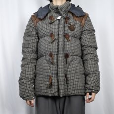 画像2: TOGS UNLIMITED DOWN JACKET グレンチェック柄 2WAY ドッキングダウンパーカー L (2)