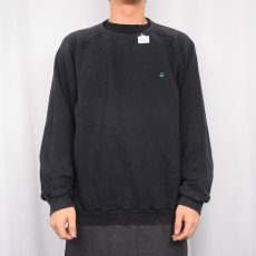 画像2: 90's United Colors of Benetton ITALY製 ロゴ刺繍 ラグランスウェット BLACK XL (2)