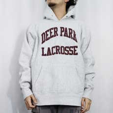 画像2: 90's EAGLE REVERSE WEAVE TYPE USA製 "DEER PARK LACROSSE" プリントスウェットフーディー XL (2)