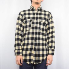 画像2: 60's Woolrich ブロックチェック柄 ウールシャツ SIZE14 (2)