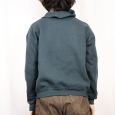 画像3: 90's RUSSELL ATHLETIC USA製 ロゴ刺繍 スウェットジップジャケット DARK GREEN L (3)