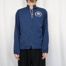 画像2: 〜70's "INTERNATIONAL De MOLAY LEADERSHIP CAMP" フロッキープリント スイングトップ NAVY (2)