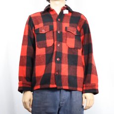 画像2: 50〜60's Woolrich バファローチェック柄 ウールシャツ SIZE15 (2)