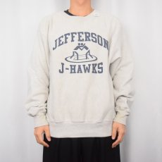 画像2: 2000's Champion PREMIUM REVERSE WEAVE "JEFFERSON J-HAWKS" プリントスウェット M (2)