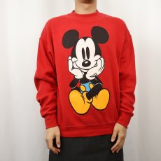 画像3: 90's MICKEY&CO. USA製 青パンミッキー キャラクタープリントスウェット L (3)