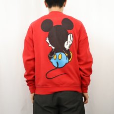 画像4: 90's MICKEY&CO. USA製 青パンミッキー キャラクタープリントスウェット L (4)