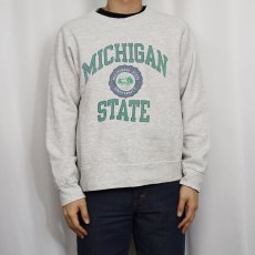 画像2: 80〜90's Champion USA製 青刺繍タグ 後期 "MICHIGAN" 染み込みプリントスウェット L (2)