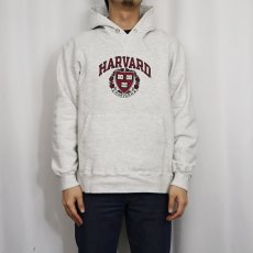 画像2: 80〜90's Champion USA製 青刺繍タグ 後期 前V "HARVARD" プリントスウェットフーディー L (2)