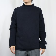 画像2: J.CREW ロールネック コットンニットセーター NAVY M (2)