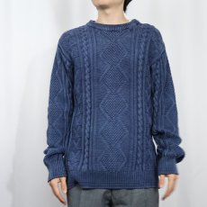 画像3: TBS QUALITY インディゴコットンニットセーター NAVY M (3)