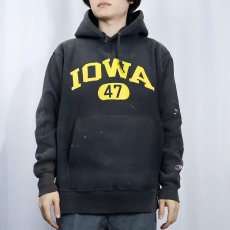 画像2: Champion ORIGINAL REVERSE WEAVE "IOWA" プリントスウェットフーディー BLACK L (2)