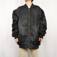 画像3: 民間品 Noiz "MA-1 TYPE" フライトジャケット BLACK XL (3)