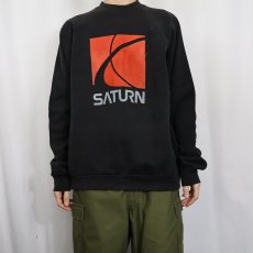 画像2: 90's SATURN USA製 企業ロゴプリントスウェット BLACK XXL (2)