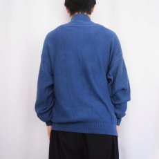 画像3: 90's LANDS'END USA製 ヘンリーネック コットンニットセーター M (3)