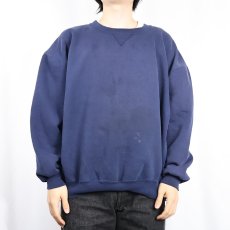 画像2: 90's RUSSELL ATHLETIC USA製 前V 無地スウェット NAVY XXL (2)