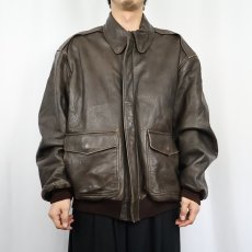 画像2: 80's〜 L.L.Bean USA製 "A-2 TYPE" レザーフライトジャケット XL (2)