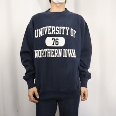 画像2: Champion REVERSE WEAVE "NORTHERN IOWA "プリントスウェット NAVY M (2)