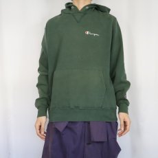 画像2: 80〜90's Champion USA製 青刺繍タグ 後期 前Vスウェットフーディー XL (2)