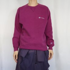 画像2: 80〜90's Champion USA製 青刺繍タグ 後期 前Vスウェット L (2)