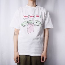 画像2: 90's USA製 "BUTT WHYY PER" パロディプリントTシャツ L (2)