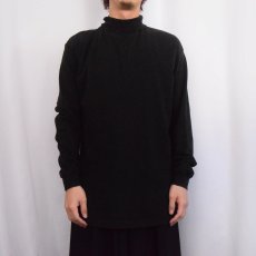 画像2: 90's FRUIT OF THE LOOM USA製 タートルネックロンT BLACK L (2)