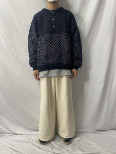 画像2: 70〜80's L.L.Bean NORWAY製 バーズアイ柄 プルオーバーニットセーター L (2)