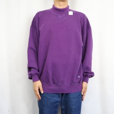 画像2: 90's RUSSELL ATHELETIC "HIGH COTTON" USA製 ハイネック 前Vスウェット XL (2)