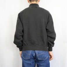 画像3: 90's RUSSELL ATHELETIC "HIGH COTTON" USA製 ハイネック 前Vスウェット BLACK M (3)