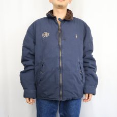 画像2: POLO Ralph Lauren "THR" ロゴ刺繍 中綿入り コットンスイングトップ NAVY XXL (2)