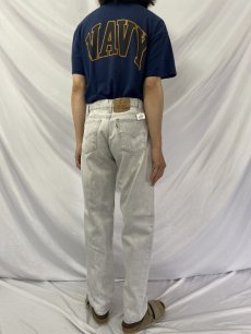 画像4: 90's Levi's 550 USA製 ケミカルウォッシュ ブラックデニムパンツ W33 (4)