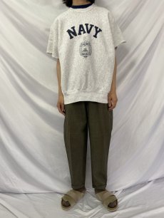 画像2: U.S.NAVY REVERSE WEAVE TYPE ロゴプリント カットオフ半袖スウェット XL (2)