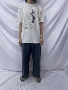 画像2: 90's Henry Miller 小説家イラストTシャツ XL (2)