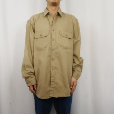 画像2: 90's Dickies CANADA製 コットンツイルワークシャツ L (2)