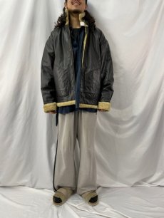 画像2: 90's WILSONS LEATHER B-3タイプ  ボア レザージャケット XL (2)