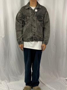 画像2: 80's Levi's 70507-0253 USA製 ケミカルウォッシュ ブラックデニムジャケット M (2)