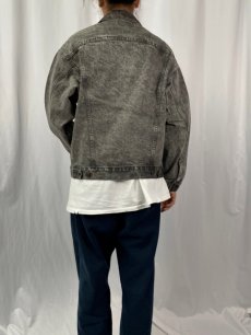 画像4: 80's Levi's 70507-0253 USA製 ケミカルウォッシュ ブラックデニムジャケット M (4)