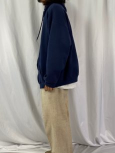 画像3: 90's TULTEX USA製 無地スウェットジップパーカー 3XL NAVY (3)