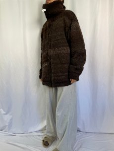 画像3: ハンドメイド ハイネックニットジャケット BROWN (3)