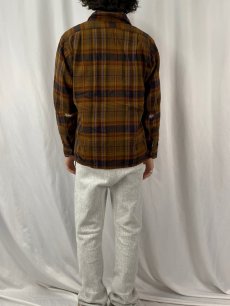 画像4: 70's PENDLETON USA製 チェック柄 オープンカラーウールシャツ L (4)