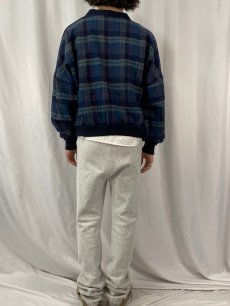 画像4: 80's PENDLETON USA製 チェック柄 ウールカーディガン XL (4)