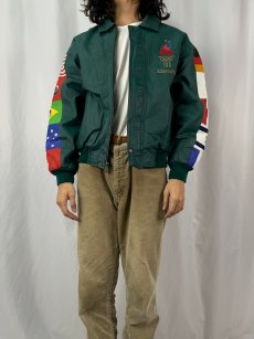 画像2: 90's AMERICAN TOONS "1996 Atlanta Olympic" レザースタジャン M (2)