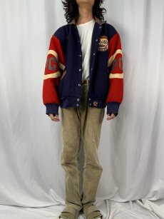 画像3: 90's JH DESIGN USA製 "PEPSI COLA" レザー切り替え レーシングジャケット XL (3)