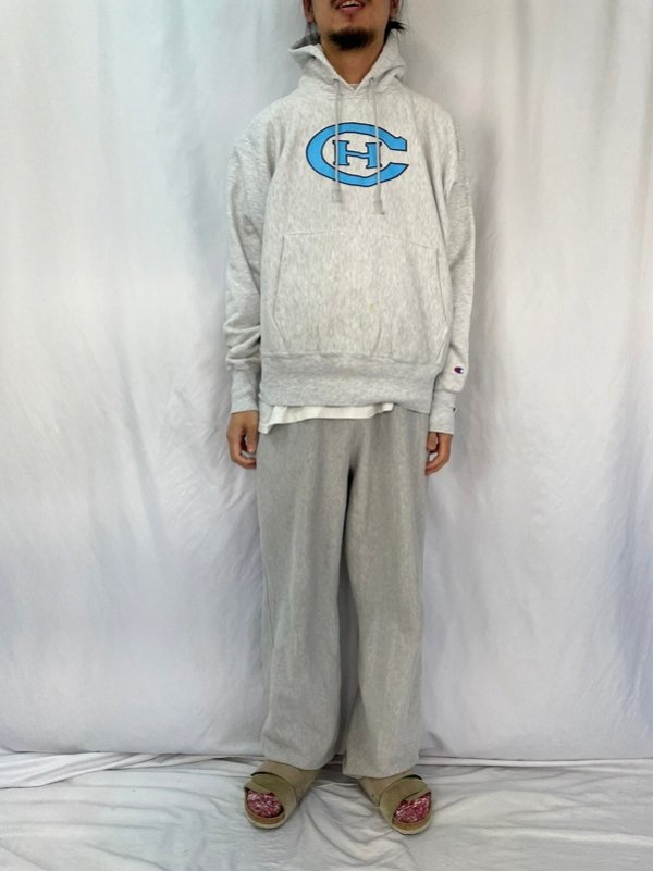 Champion REVERSE WEAVE バックプリントスウェットフーディ L