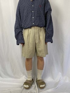 画像2: 90's〜 POLO Ralph Lauren ツータックリネンショーツ W31 (2)