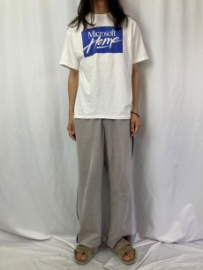 画像2: 90's Microsoft コンピューター企業 ロゴプリントTシャツ (2)